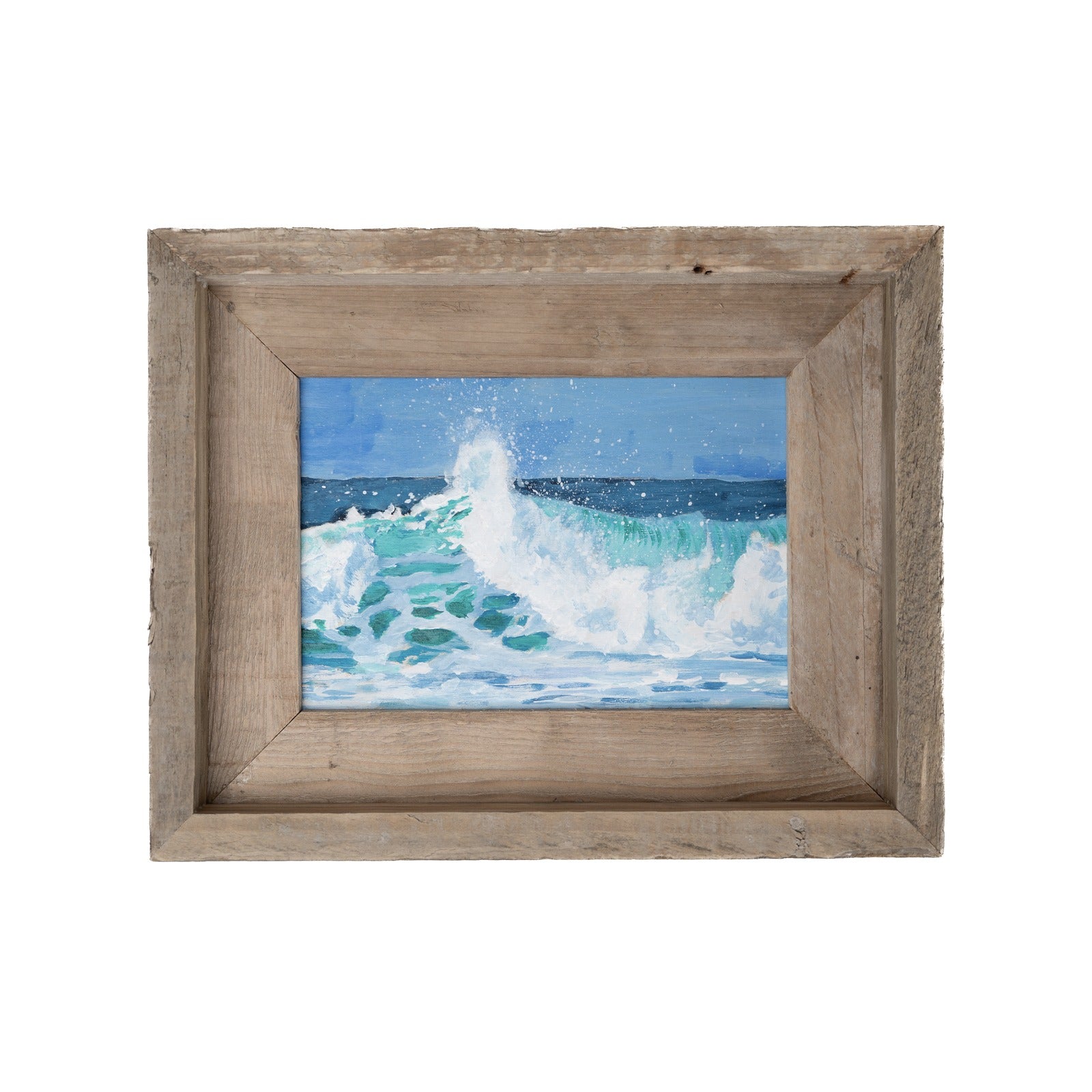 Breaking Wave - 5"x7" Oil on Wood Panel (Framed Original Painting)